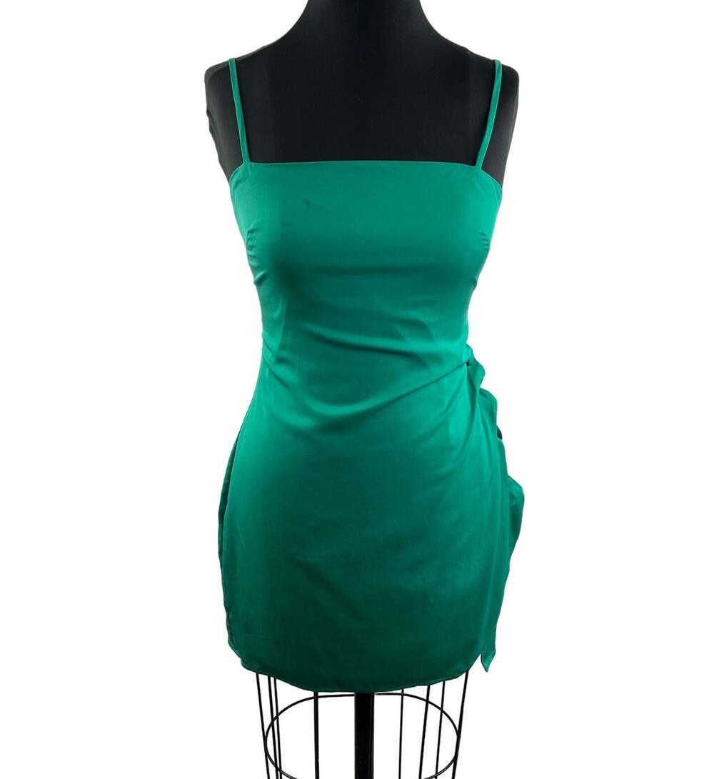 Lovers + Friends Ellis Mini Dress Green Lucky Charm Sleeveless Square Neck Sz S